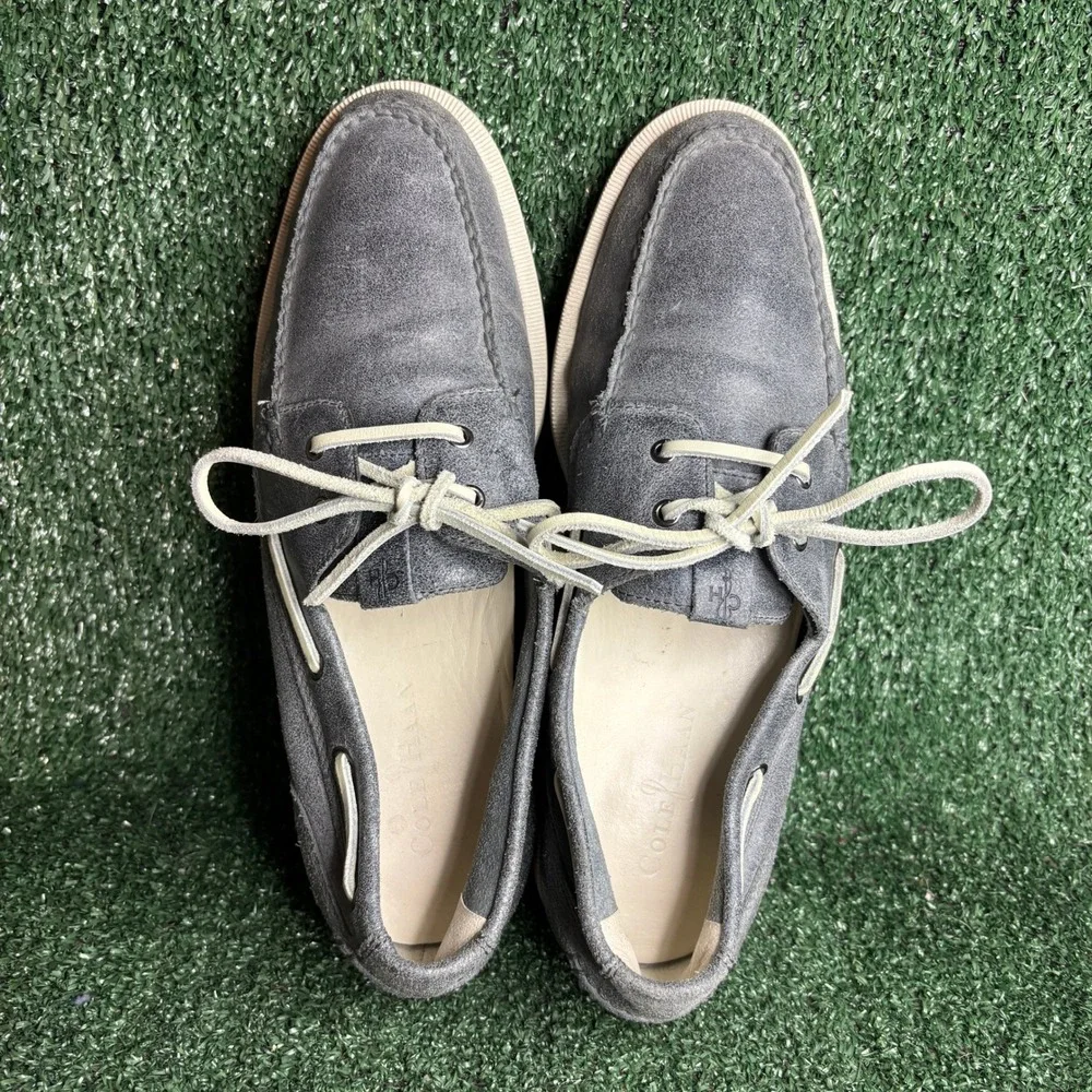 Cole Haan Yacht Club Suede Moc‎ Toe Nautical Boat Shoes Grey Mens Size 11.5 M